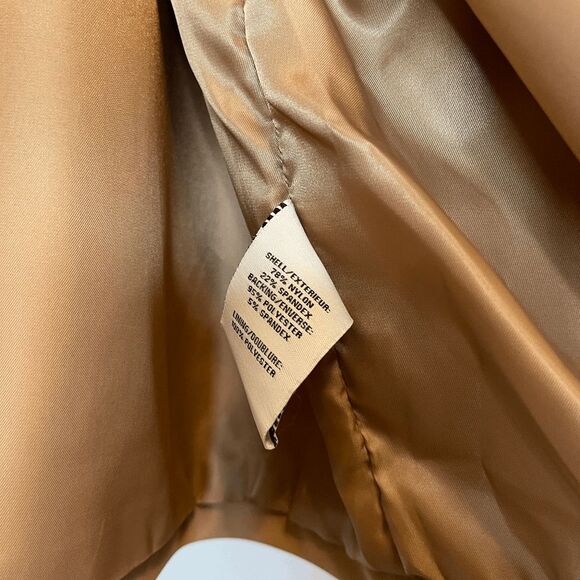 SOLD - Bagatelle Tan Camel Open Front Cropped Trench Jacket Blazer Size Large - Picture 7 of 13